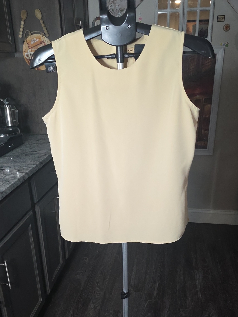 Notations Sleeveless Cream Chiffon-Look Top